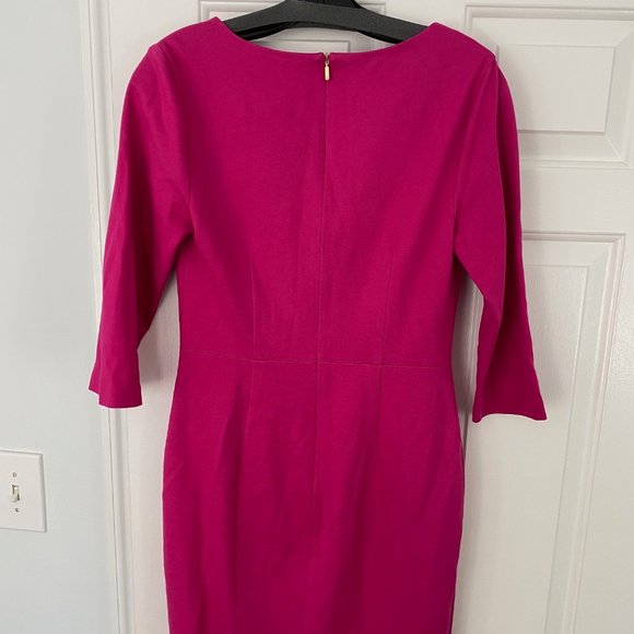 Trina Turk Women's V Neck Long Sleeve Sable Cocktail Dress Pink - Picture 3 of 4